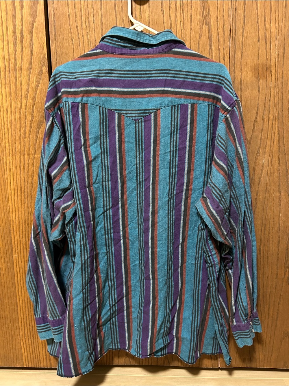 Vintage Wrangler Big Man Striped Pearl Snap - Picture 2 of 5